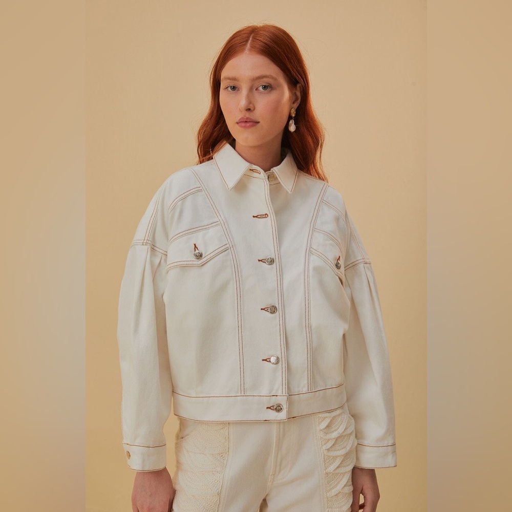 Farm Rio Off-White Mini Bomber Jacket